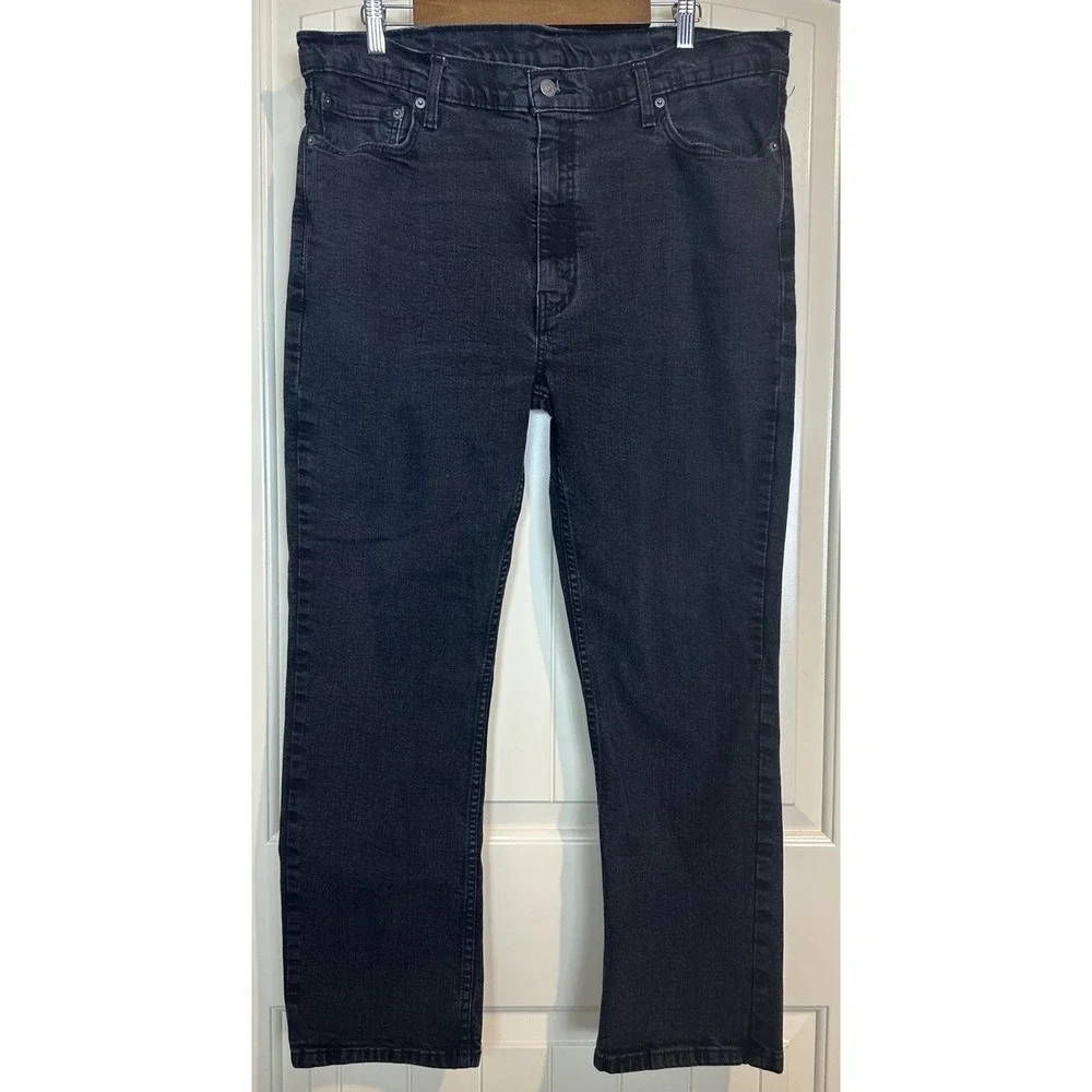 Levi's 514 men's slim straight jeans‎ black stretch Sz 40 x 30 classic school